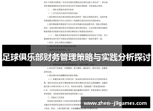 足球俱乐部财务管理策略与实践分析探讨